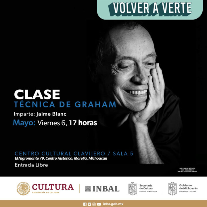 Jaime Blanc impartirá Clase Magistral de Técnica de Graham en el Centro Cultural Clavijero