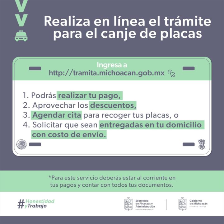 El plazo establecido para pagar las placas sin recargos, es hasta el 30 de junio