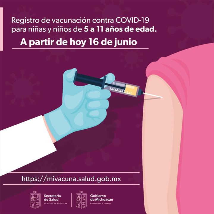 Abre plataforma de registro para vacunación anti COVID-19 a niñas y niños de 5 a 11 años